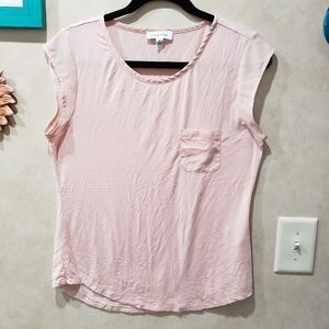 Calvin Klein Tshirt Blouse with Satin Accents Sz M